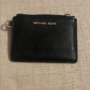 Michael Kors Black Textured Leather Card Holder